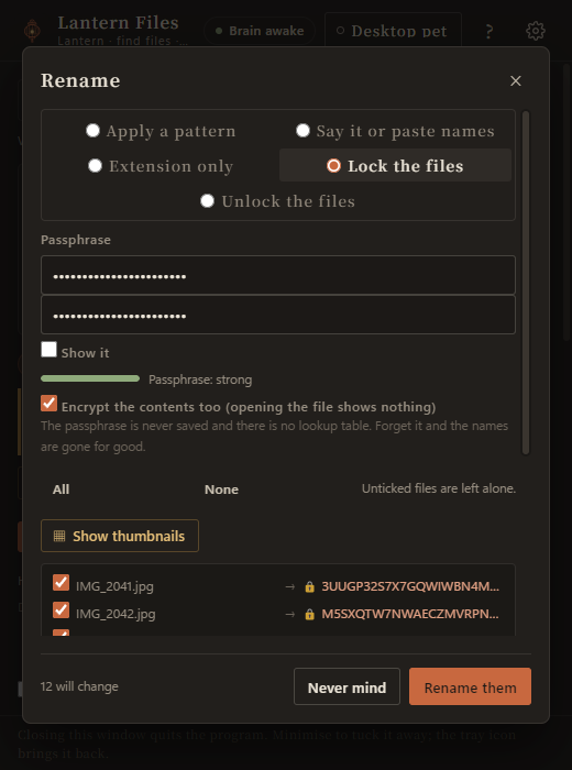 Lock in one click
